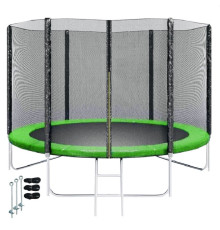 Батут SKYJUMP (СКАЙДЖАМП) PRO 252 cм (УСИЛЕННЫЙ) с защитной сеткой и лестницей