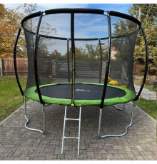 Батут SKYJUMP (скайджамп) MASTER green 312 cм (4 ноги) с защитной сеткой и лестницей