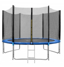 Батут SKYJUMP (СКАЙДЖАМП) синий PRO 252 cм (УСИЛЕННЫЙ) с защитной сеткой и лестницей