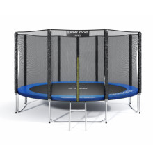 Батут Atlas Sport 374 см - 12ft PRO (усиленные опоры) с внешней сеткой и лестницей